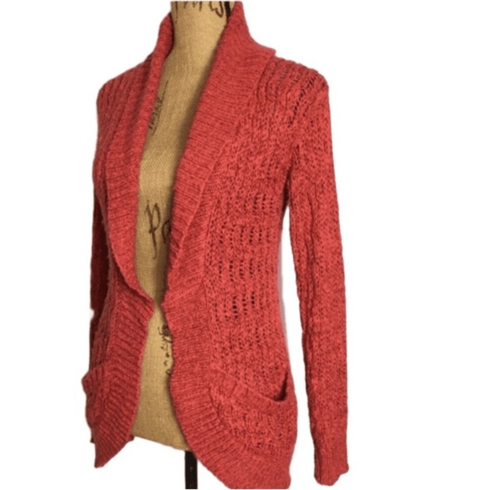Staring at Stars Orange Red Open Cardigan Casual Sweater XS